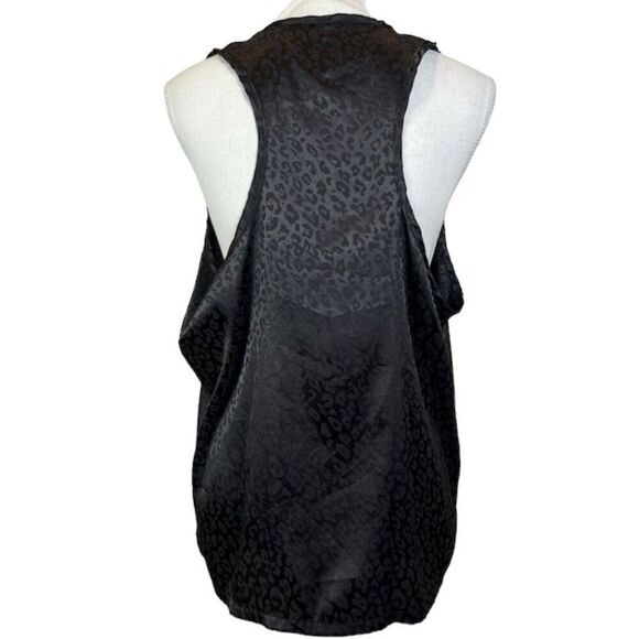 Steve Madden Leopard Print Racer Back Flowy Tank Black Print Stretchy Size XL - Picture 3 of 7